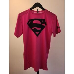 Under Armour‎ Alter Ego Superman HeatGear Compression Shirt Pink Women's XL